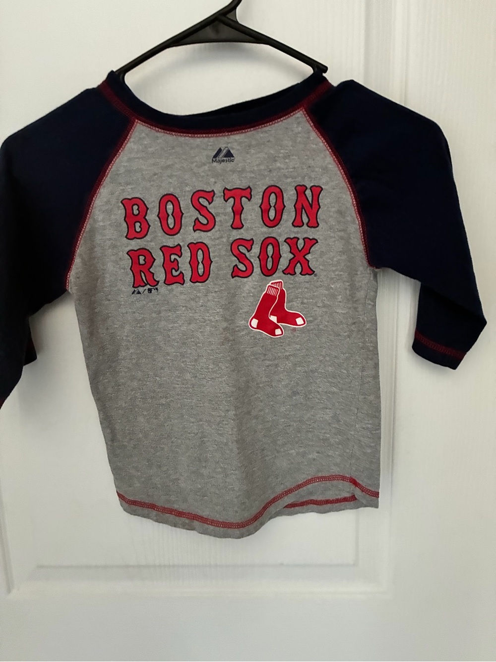 Majestic Kids Boston Red Sox Long Sleeve Tee - Gray, Navy & Red